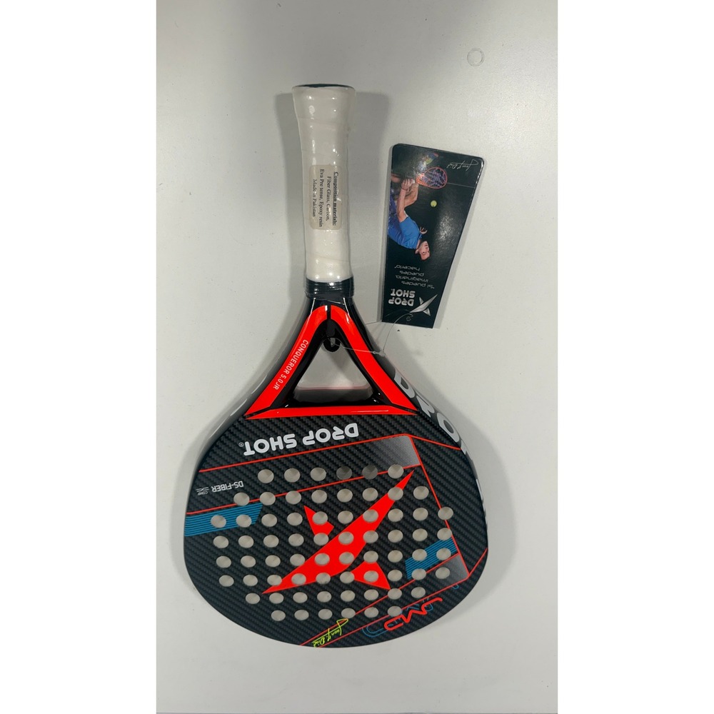 Drop Shot Conqueror 5.0 JR Padel Racket Juan Martin Diaz Junior Black Red Carbon